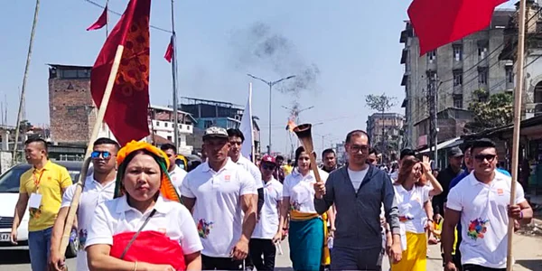 Yubi Lakpiin manipur, was inaugurated at Bijoy Govinda, and he took part in the Torch Rally.
