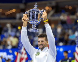 Novak Djokovic win the trophy of US Open 2023.