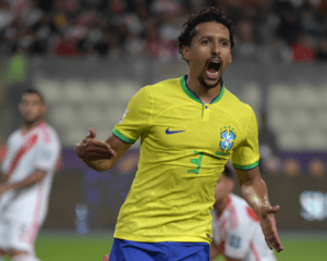 Marquinhos is a goal scorer of Brazil vs peru world cup qualifiers 2026 match.