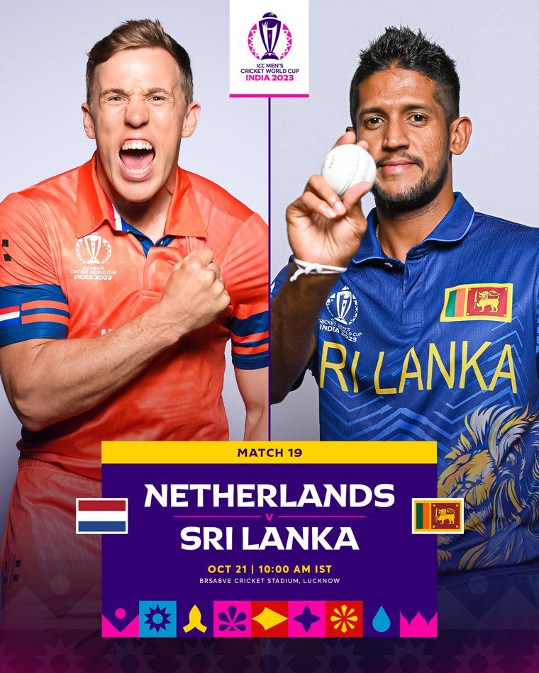 NED vs. SL faceoff in ICC Cricket World Cup 2023 at Ekana Stadium.