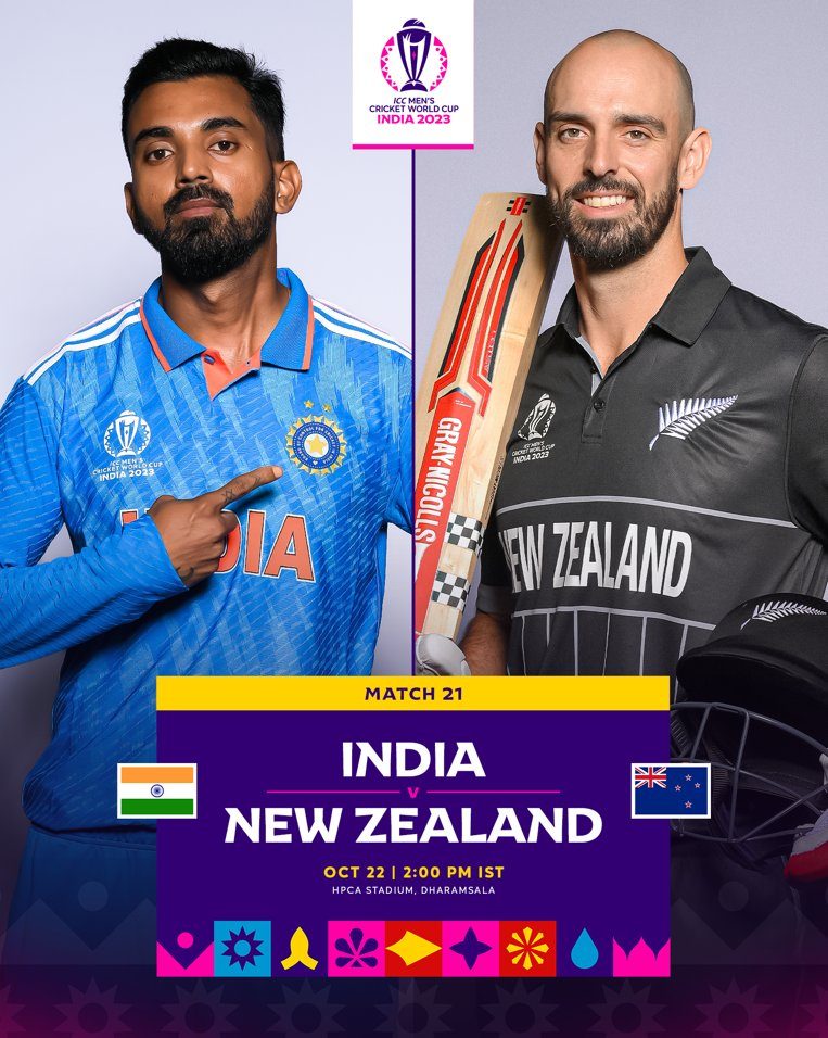 IND vs. NZ match at HPCA stadium in the iCC cricket World cup 2023.
