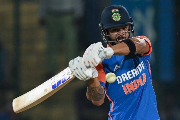 Indian one of the best young cricketers Riyan Parag playing shot.