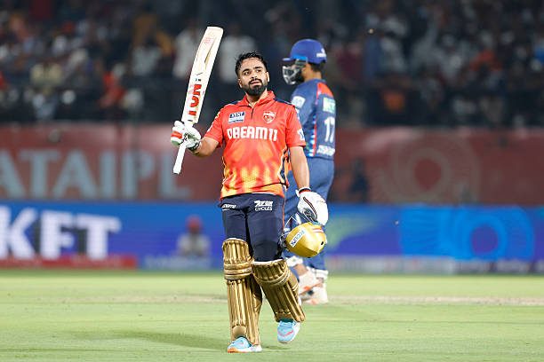 One of the young cricketers in India Prabhsimran singh of Punjab Kings walking after made dismissal.