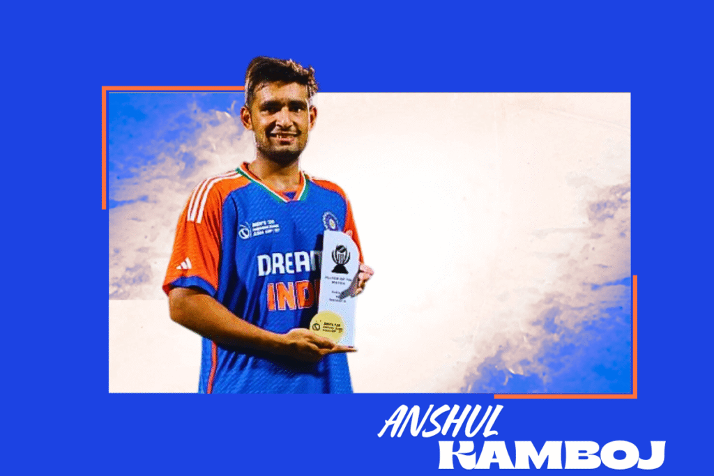 one of the Indian young fast bowlers Anshul Kamboj of Chennai Super Kings.
