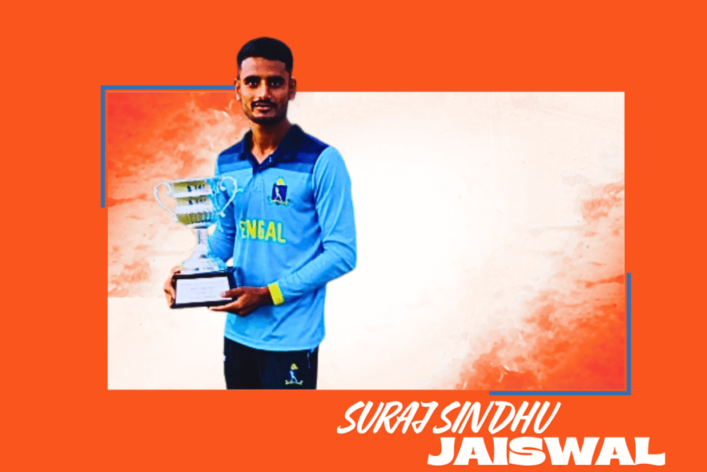 One of the Young Indian fast bowlers Suraj Sindhu Jaiswal of Bengal.