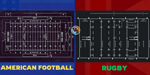 American football vs Rugby field dimension.