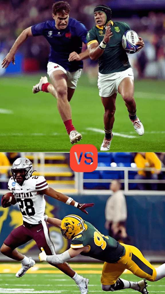 Rugby vs American football fight difference.