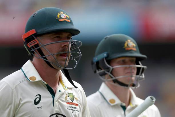 Travis Head and Steve Smith walks off for the tea break in the Ind vs. Aus 3rd test day 2.