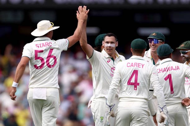 Ind vs. Aus 5th test 2025: Boland celebrates wickets of Nitish Reddy.