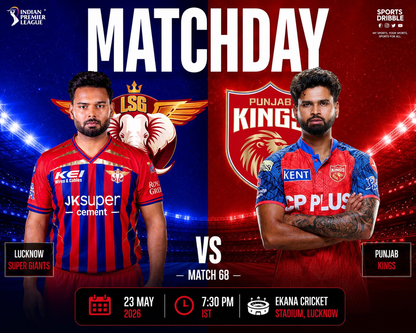 Lucknow Super Giants vs Punjab Kings 2026 Preview: Timeline, Playing11, Stats, Pitch Report, Head-to-Head & Where to Watch
