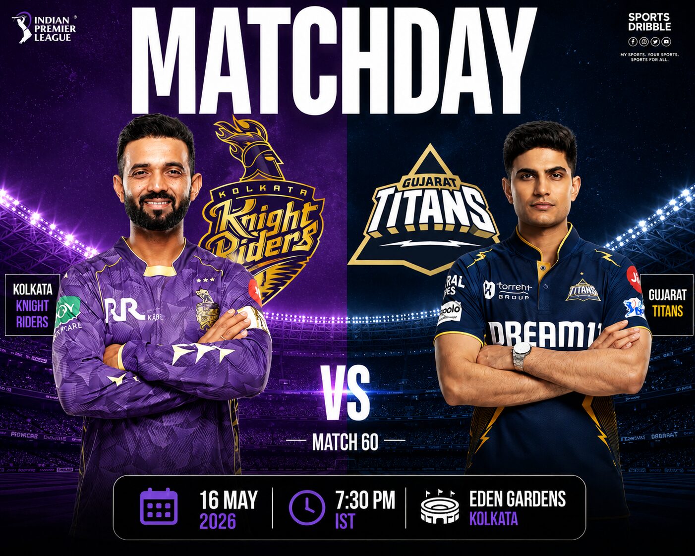 Kolkata Knight Riders vs Gujarat Titans Match 2026: Timeline, Stats, Pitch Report & Where to Watch