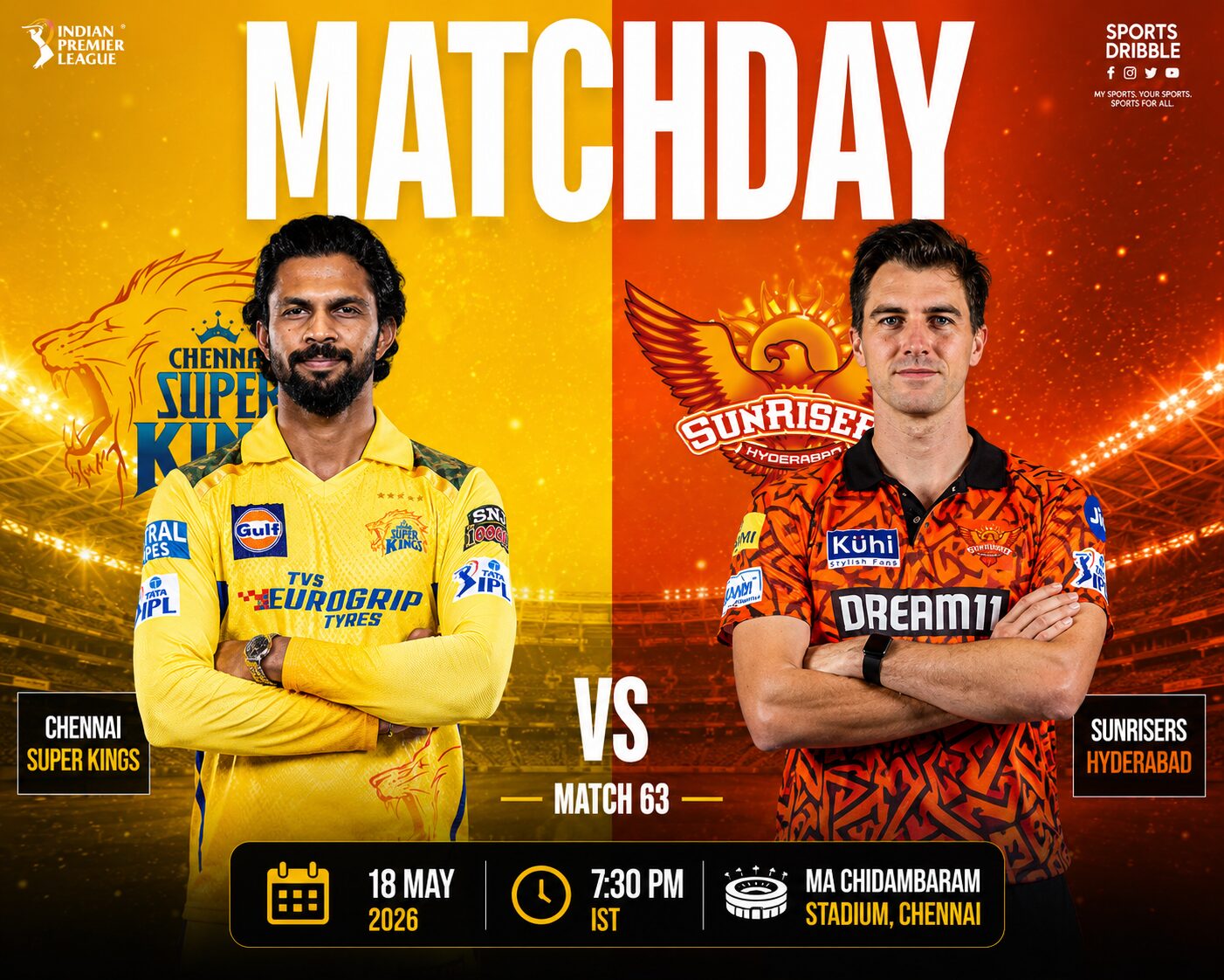 Chennai Super Kings vs Sunrisers Hyderabad 2026.