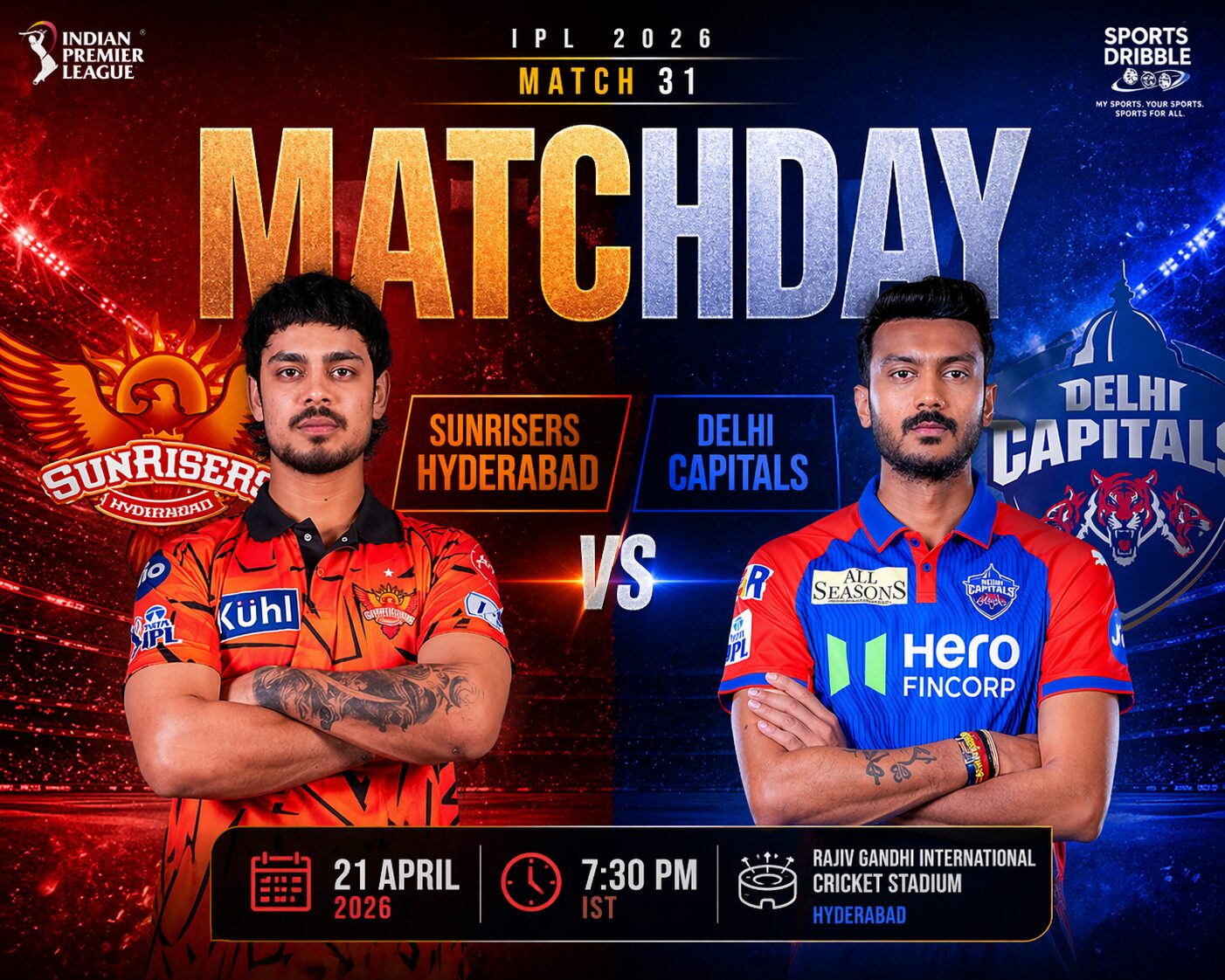 Sunrisers Hyderabad vs Delhi Capitals. 