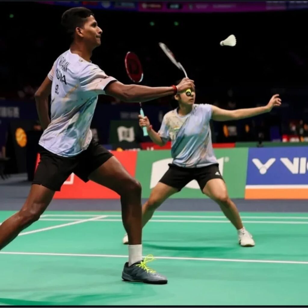Indonesia Open 2025: Sathish Kumar Karunakaran and Aadya Variyath of India.