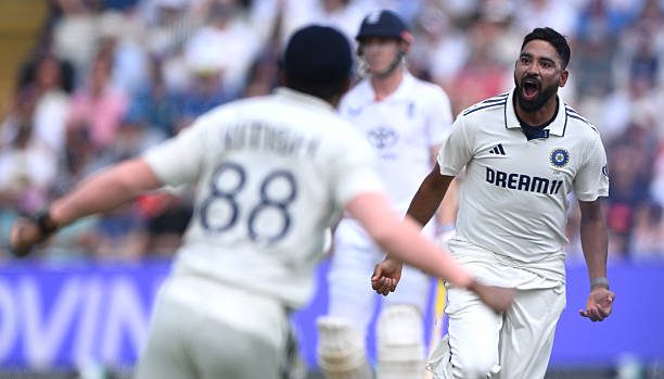 The Mohammed Siraj 5 wicket haul celebration.
