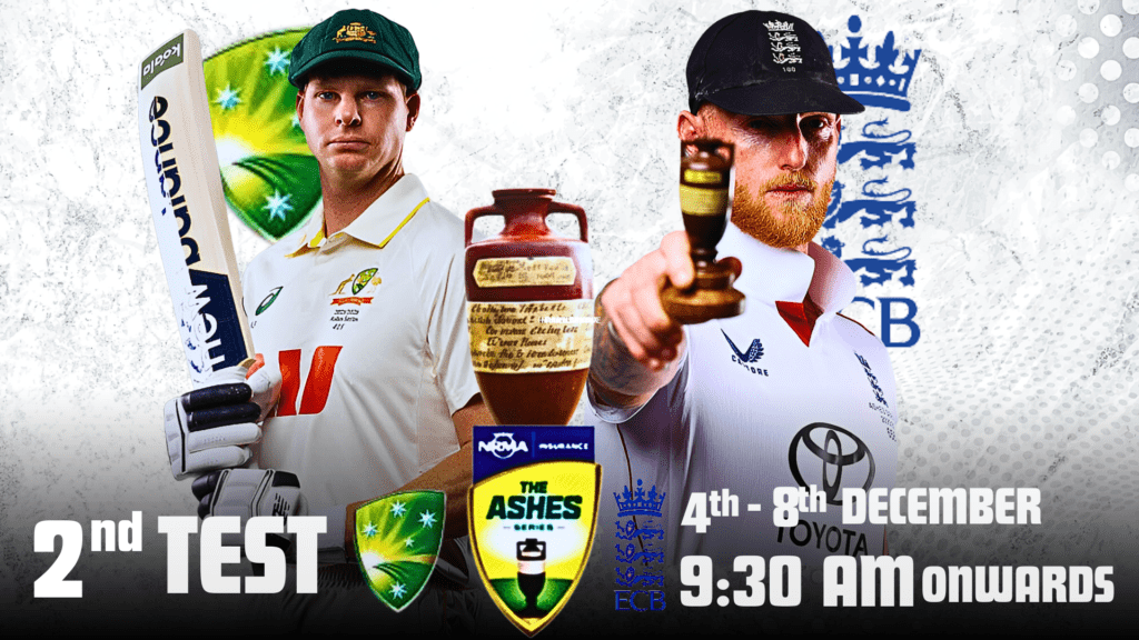 Aus vs Eng Ashes 2025  on 4th December 2025.
