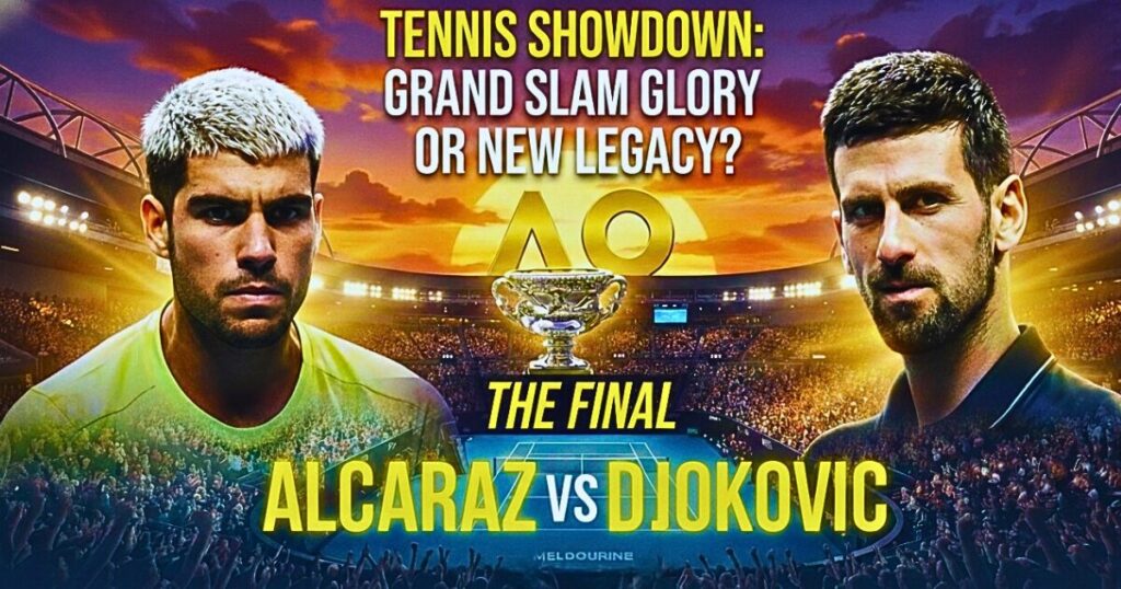 Alcaraz vs Djokovic  ready for the Australian Open 2026 men's final. 