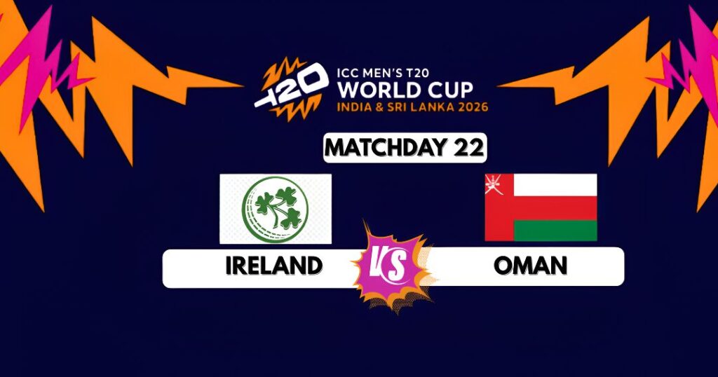 Ireland vs Oman t20 match.
