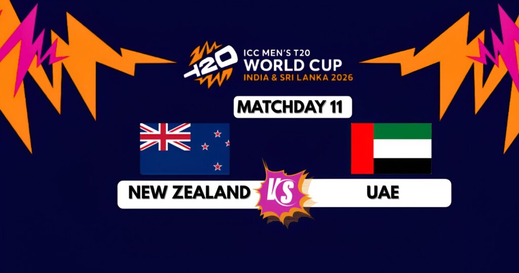 NZ vs UAE match on T20 World Cup 2026.