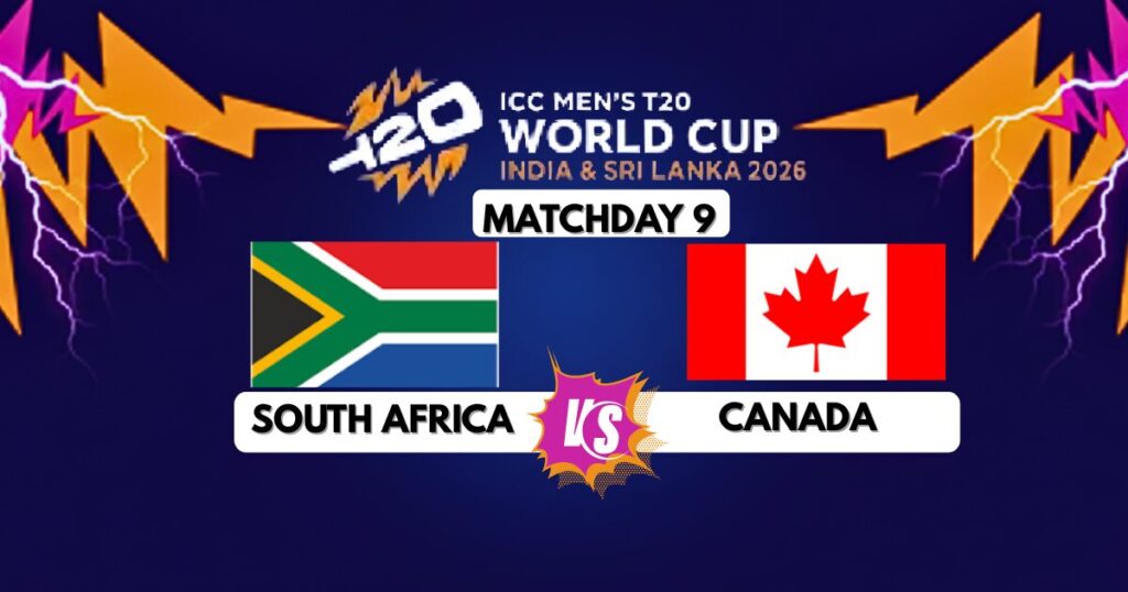 South Africa vs Canada in T20 World cup 2026.