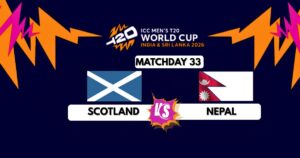 Scotland vs Nepal T20 World Cup match.