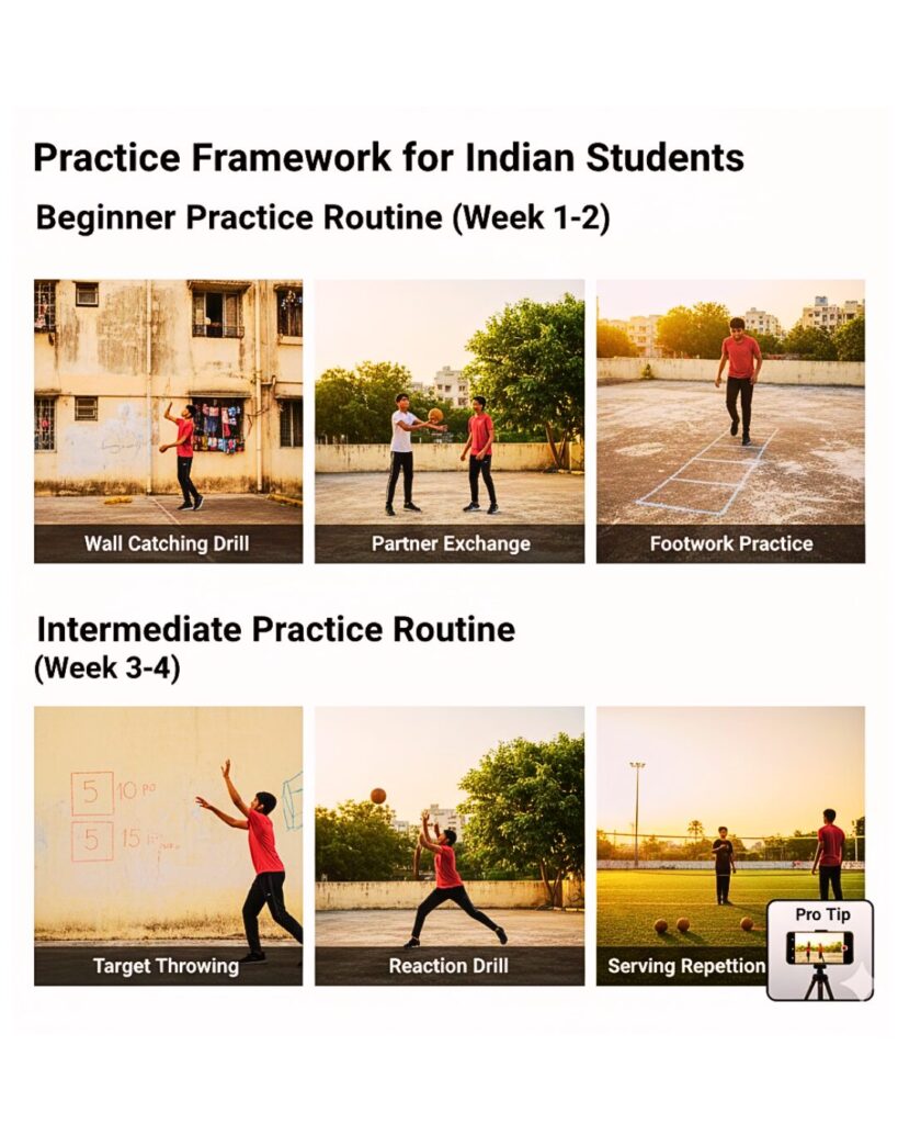 "Throwball practice" at home.