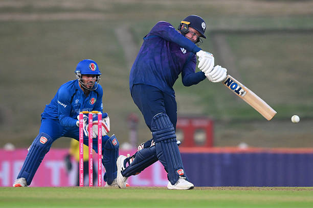 Mark Watt of Scotland plays a shot.