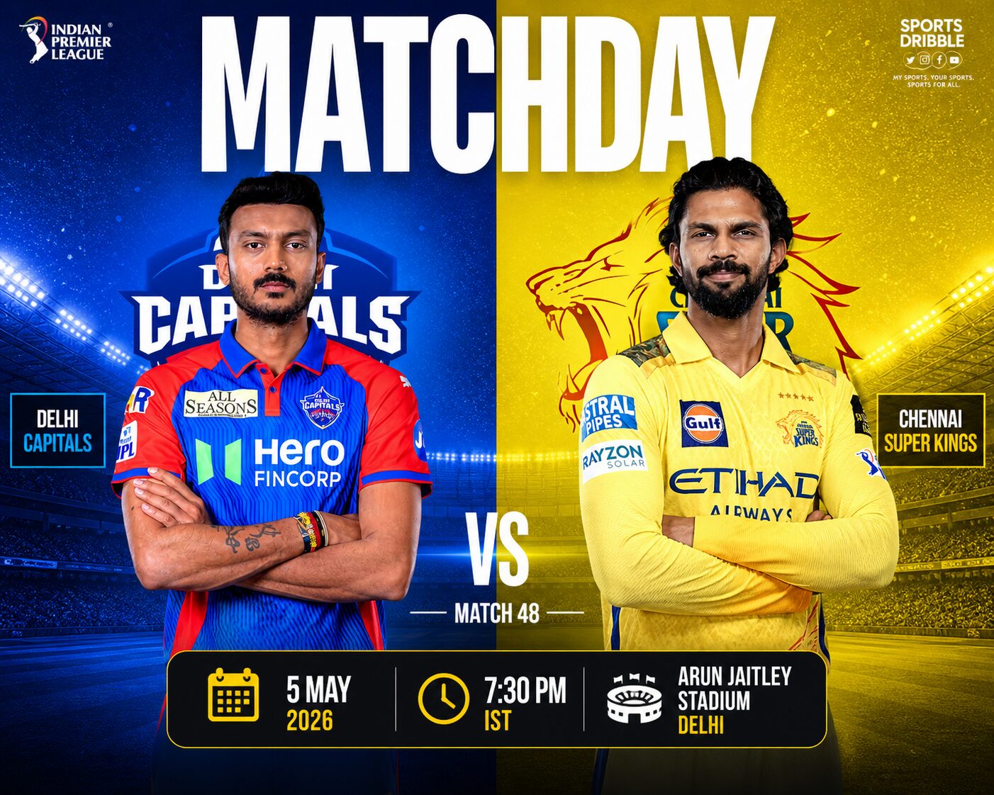 Delhi Capitals vs Chennai Super Kings 2026 Preview: Stats, Head-to-Head, Where to Watch & Prediction