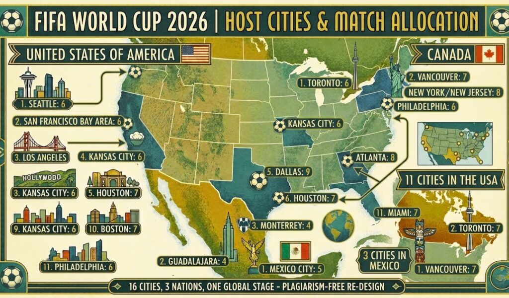 FIFA World Cup 2026 Stadium map